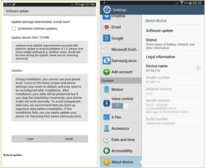  Note 8.0 WiFi GTN5110 receiving Android 4.2.2 update  SamMobile