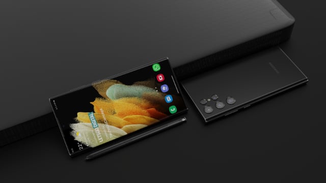 Samsung Galaxy S22 Ultra Black Renders