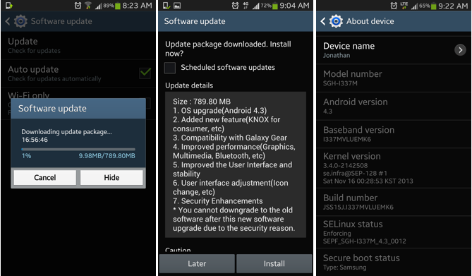 Galaxy s4 mini update