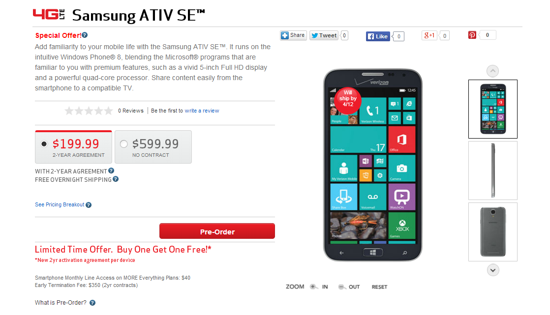 Ativ SE is now official, available for preorder on Verizon  SamMobile  SamMobile