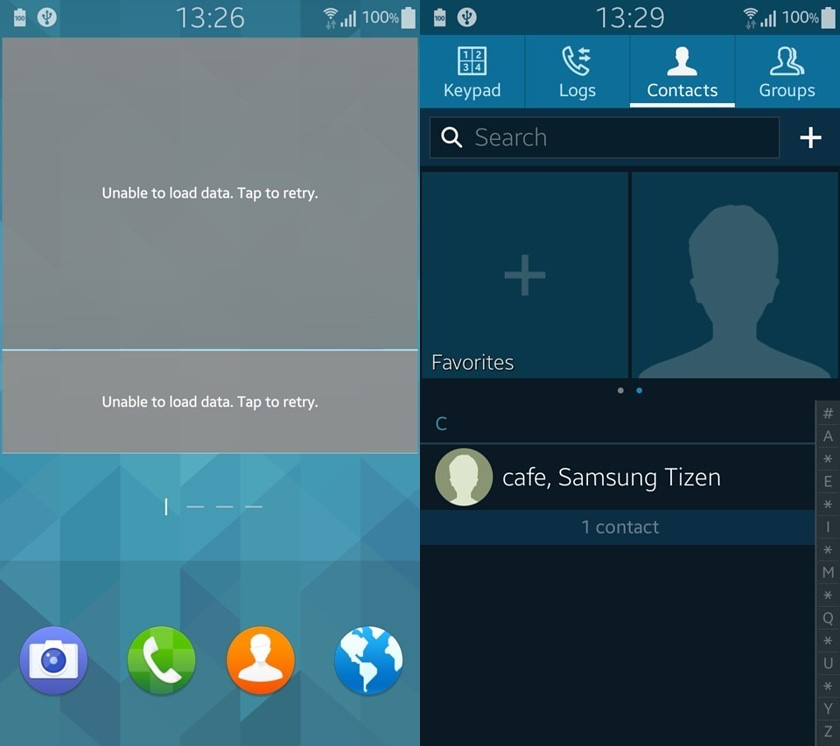 Samsung Z1 Tizen Screenshots