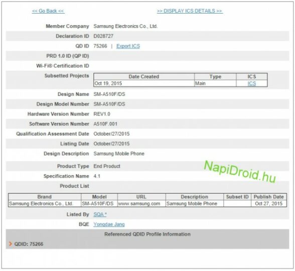 SM-A510F-Bluetooth-certificate-610x560