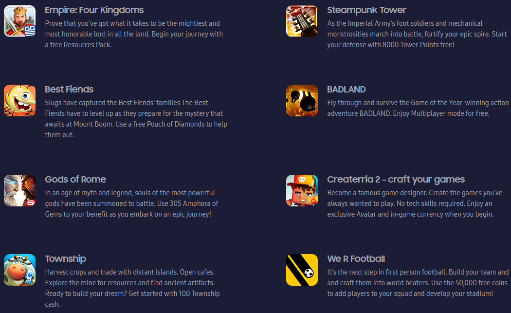 Samsung is giving away 16 freemium games with free bonuses to Galaxy S7