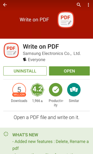 write on pdf samsung