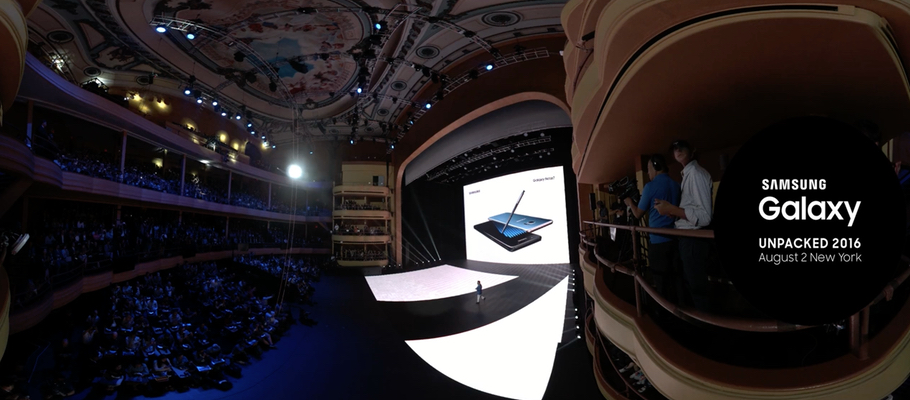 samsung galaxy note 7 launch event in 360 degrees