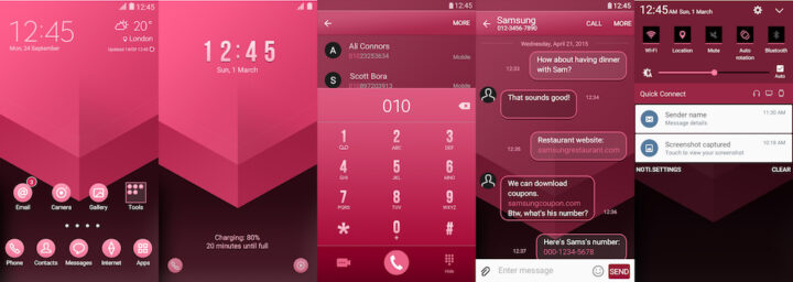 Samsung Galaxy Theme - [aire] Umbrella Pink