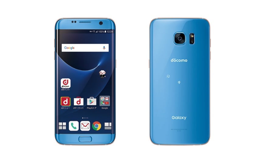 Blue Coral Galaxy  S7 edge  hits NTT DoCoMo  in Japan on 