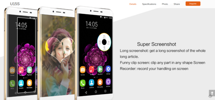 oukitel u15s super screenshot comes from Samsung's Scroll Capture