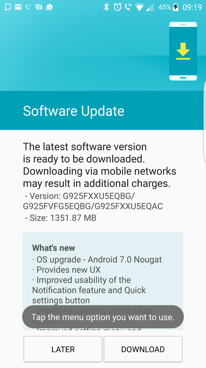 遲到好過沒到：Samsung 開始向 Galaxy S6 / S6 Edge 推送 Android 7.0 更新！ 1