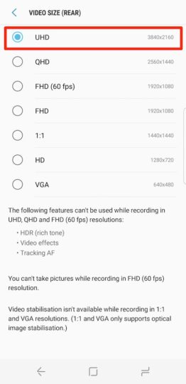 Samsung Galaxy S8 Plus Tip - Set Up Camera Video Stabilization - 02