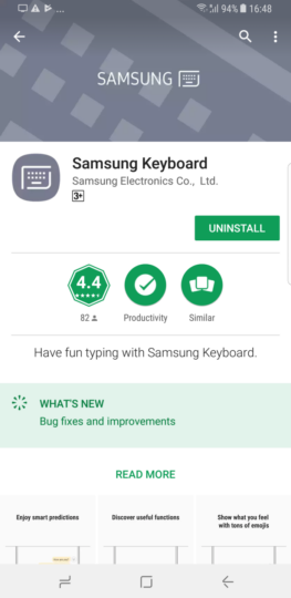 The Samsung Keyboard app is now available on the Play Store