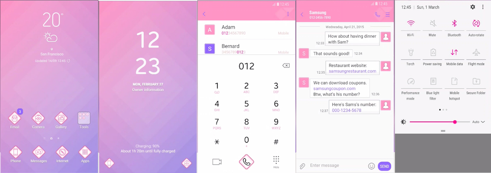 Samsung Galaxy Theme - [MINU] Diamond Pink Purple