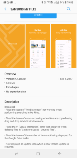 Samsung's My Files app gets an update with numerous bug fixes