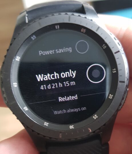 samsung gear sport always on display battery life