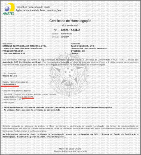 Galaxy S9 battery capacity
