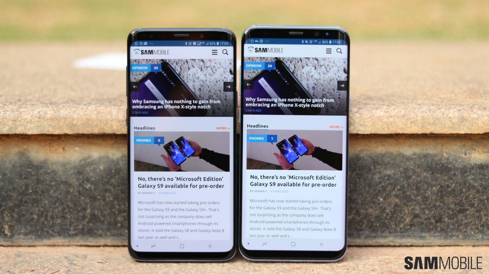 Samsung Galaxy S9 Vs Galaxy S8 Side By Side Pictures Sammobile