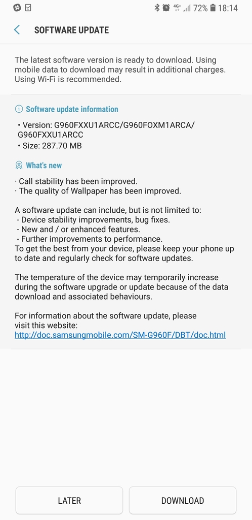 new s9 firmware update