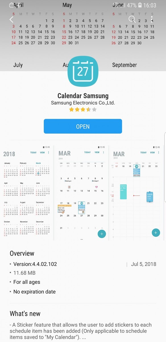 Galaxy S8 and Note 8 get stickers in the Samsung Calendar app SamMobile