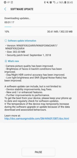 Galaxy Note 9 camera