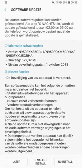 Galaxy Note 8 update