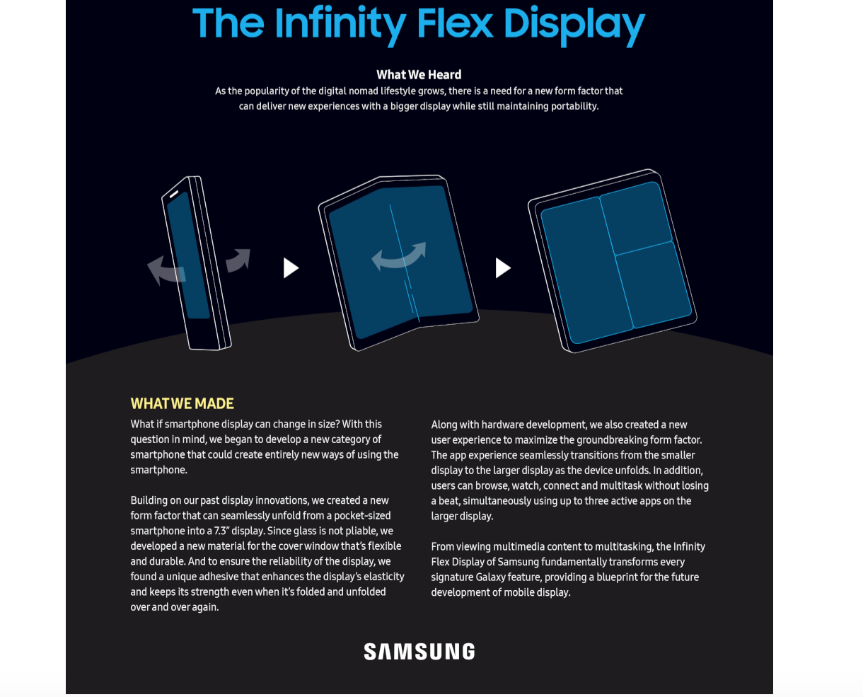 Samsung details the idea behind its foldable Infinity Flex display