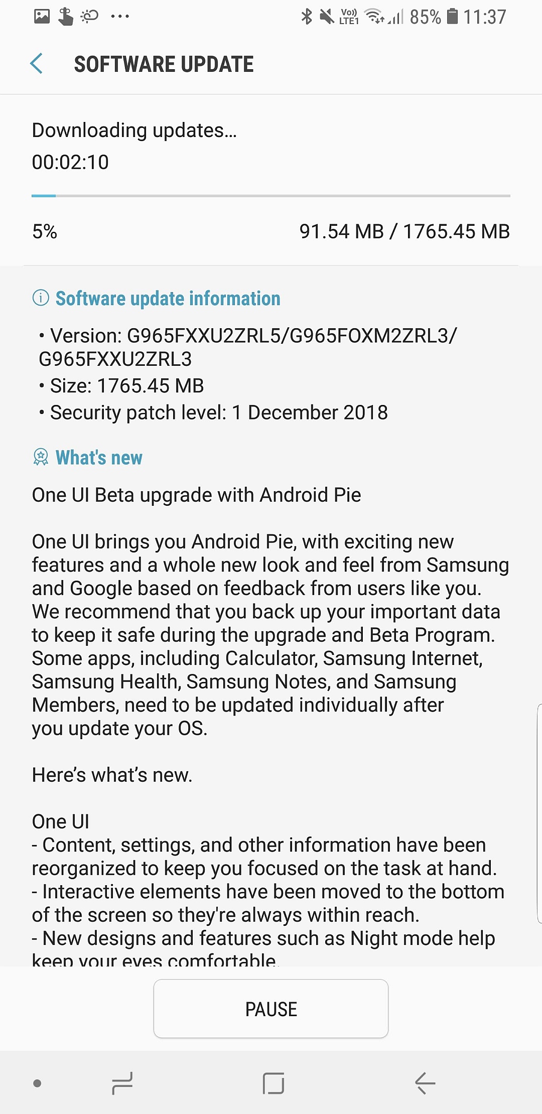 galaxy s9 pie beta india 2