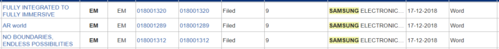 samsung ar world trademarks