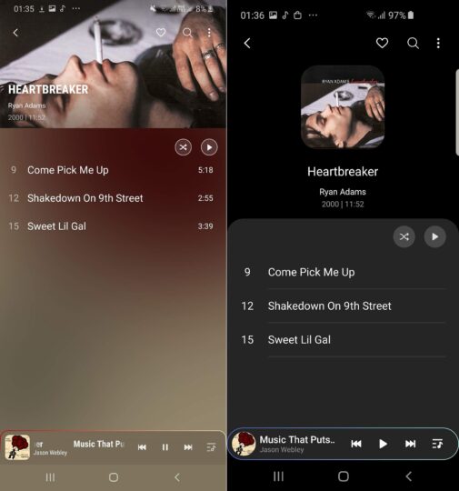 how to change background image of music player on samsung