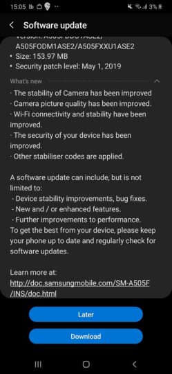 galaxy a50 may update