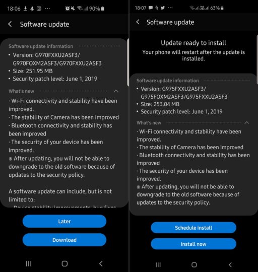 galaxy s10 june update