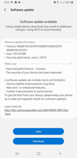 Night mode for Galaxy Note 9 arrives with latest monthly update - SamMobile