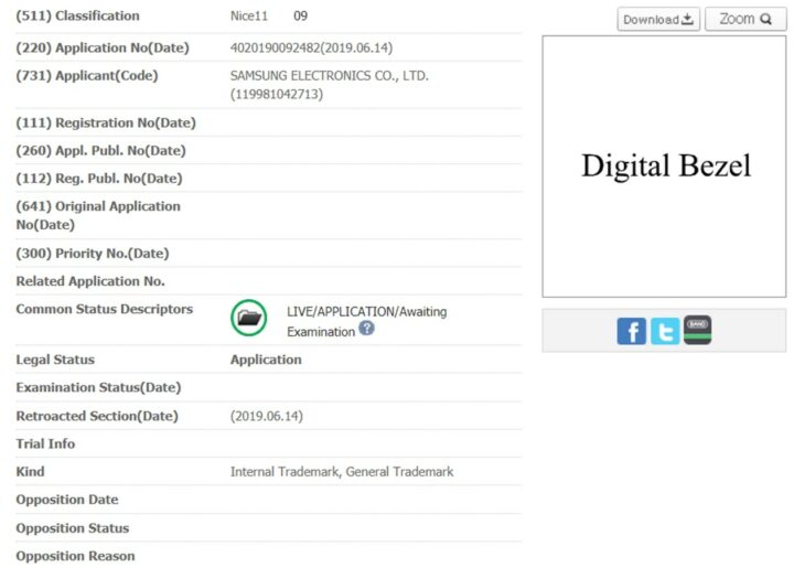 samsung digital bezel trademark