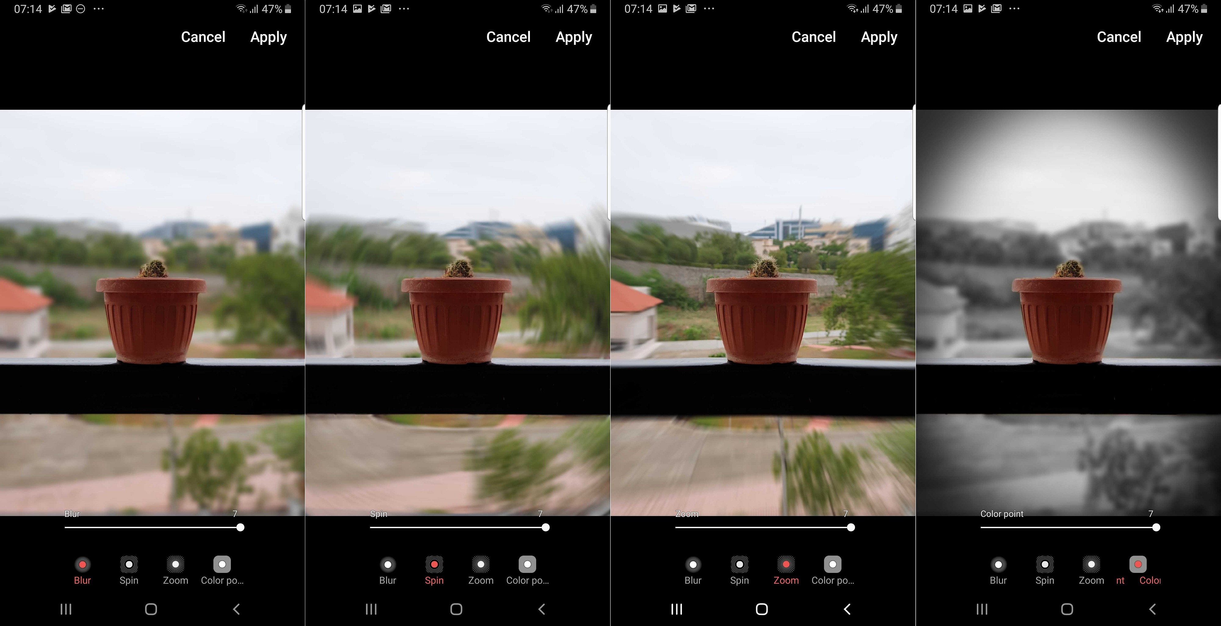 Galaxy S9 Note 9 Live Focus effects
