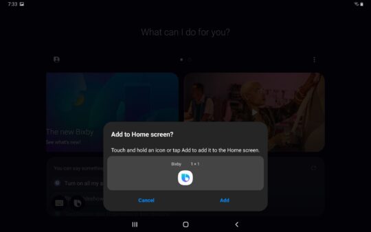 Galaxy Tab S5e bixby voice