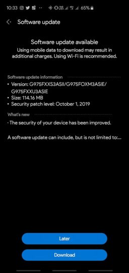 galaxy s10 october update