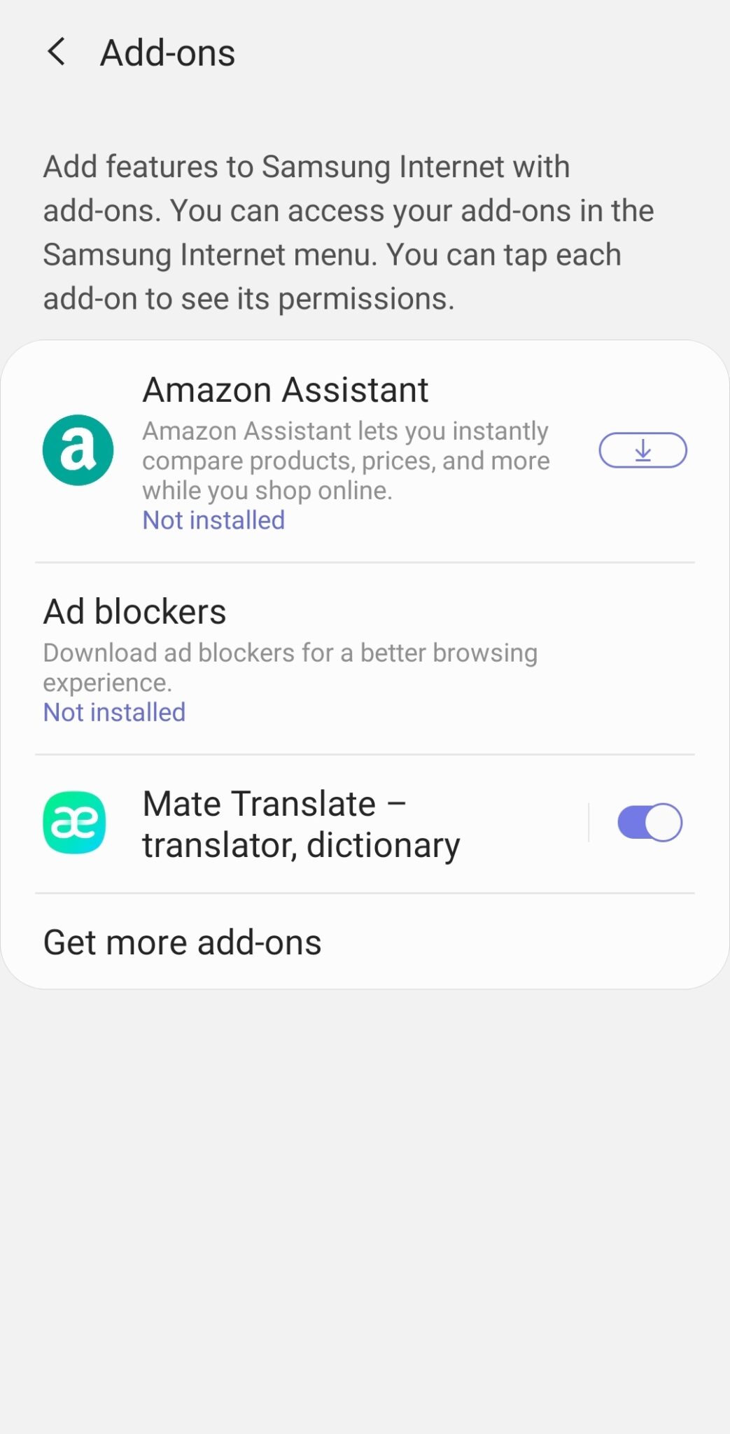 Samsung gains support for more extensions on Galaxy phones