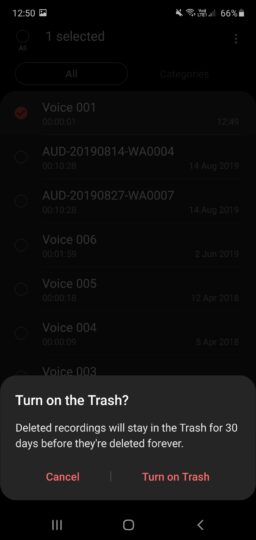 Samsung Voice Recorder Trash