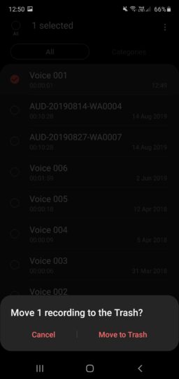 Samsung Voice Recorder Trash
