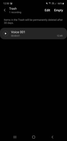 Samsung Voice Recorder Trash