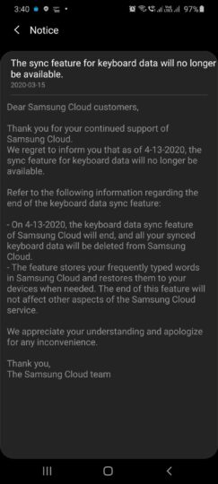 samsung cloud keyboard sync