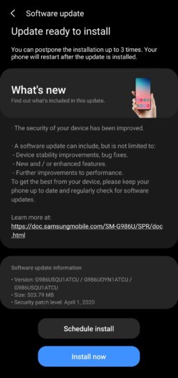 sprint galaxy s10 april update