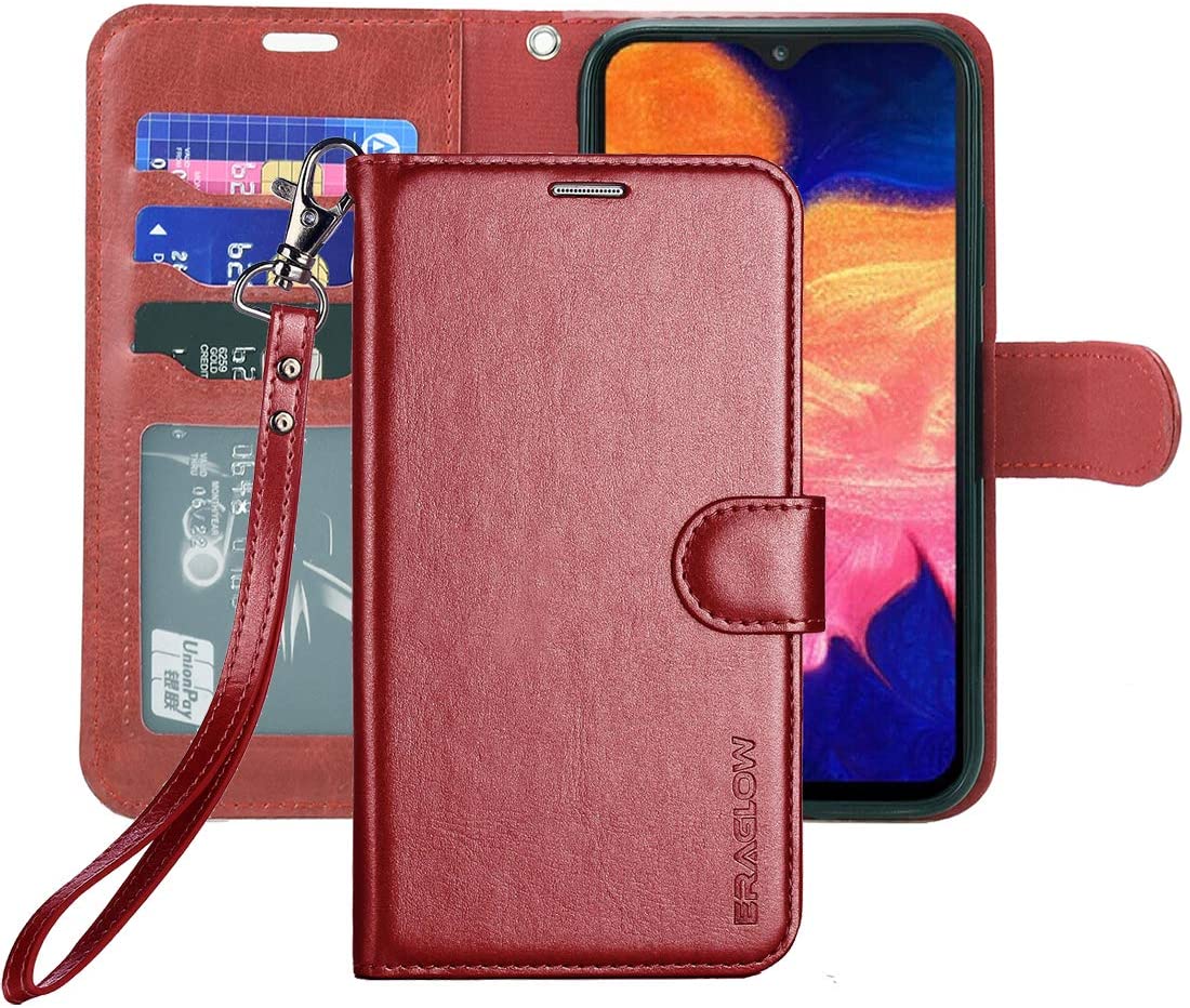 Galaxy A10E Case,A10e Case,Phone Case for Samsung A10e,Mirror Wallet Protector Credit Card Holder Case with Wrist Strap