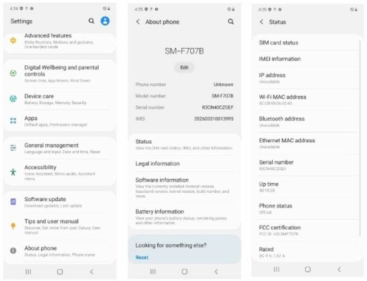 Samsung Galaxy Z Flip 5G Model Number FCC Label