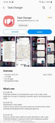 Samsung Good Lock Task Changer Update July 2020