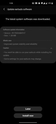 Samsung Galaxy Buds+ Firmware Update R175XXU0ATH7 Changelog