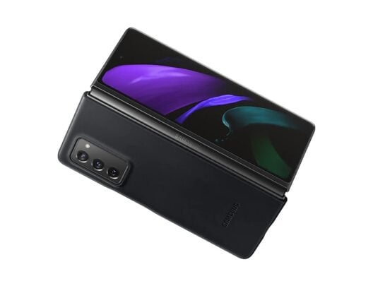 Samsung Galaxy Z Fold 2 Leather Cover Black Open