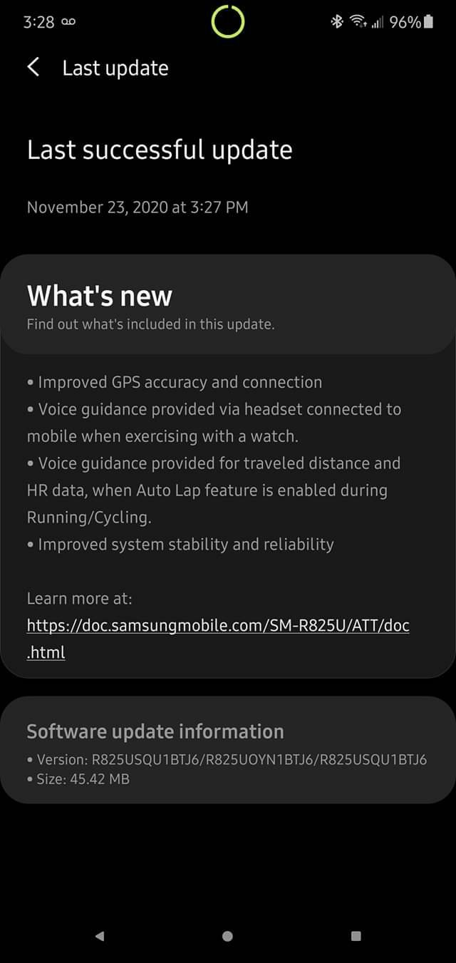 Improved GPS for Samsung Galaxy Watch Active 2 Update