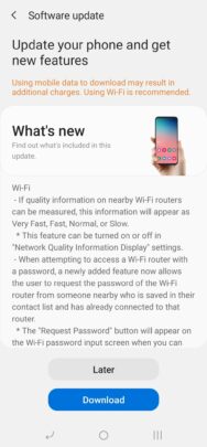 Samsung Galaxy A70 One UI 2.5 Update UK Changelog - 01