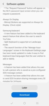Samsung Galaxy A70 One UI 2.5 Update UK Changelog - 02
