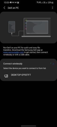 Samsung Dex Wireless On PC
